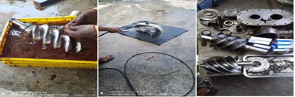 tẩy keo dầu cặp trục vít
